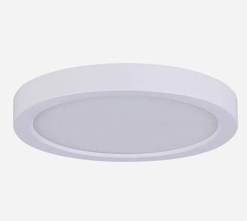 7 / 6 Inches Dimmable Warm/Cold Adjustable Integrated LED Flush Mount Light Fixture - Nickel White