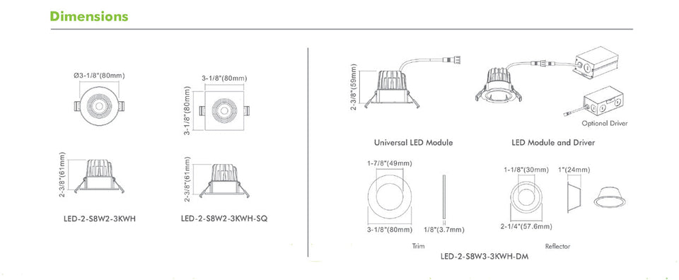 2-inch Regressed Downlight Recessed Panel Light