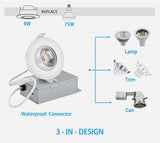 SLIM LED DOWNLIGHT 3, 8W 550LMN, GIMBLE, 4000K SATIN NICKEL, 360 DEGREE ROTATION