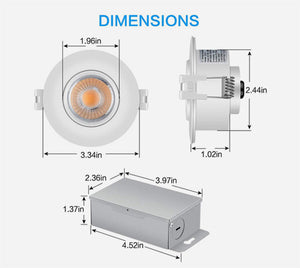 SLIM LED DOWNLIGHT 3, 8W 550LMN, GIMBLE, 4000K SATIN NICKEL, 360 DEGREE ROTATION