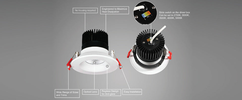 3.5" LED Regress Downlight - FIXED