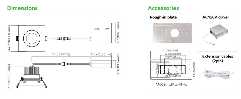 3.5" Round Regressed gimbal - Black-5CCT