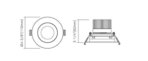 3.5" Square Regressed Gimbal