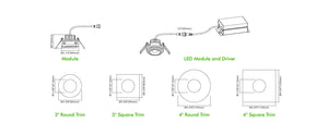 3" LED REGRESSED GIMBAL - 8W - 5CCT