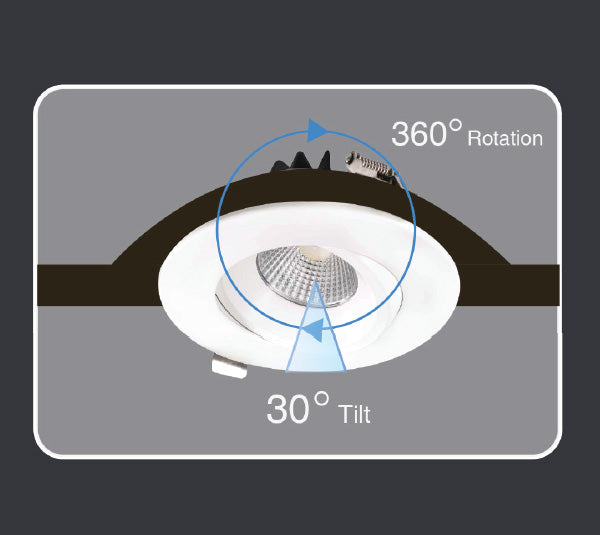 4" LED FLAT REGRESSED GIMBAL - 12W - 5CCT - ROUND