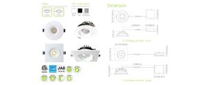 4" LED FLAT REGRESSED GIMBAL - 12W - 5CCT - ROUND