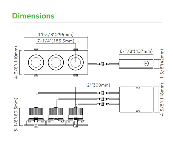 3.5" Multi-Head Recessed Light - 1,2 & 3 Heads