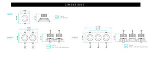 3.5" Multi-Head Recessed Light - 1,2 & 3 Heads