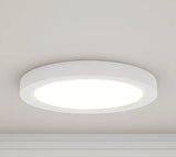 7 / 6 Inches Dimmable Warm/Cold Adjustable Integrated LED Flush Mount Light Fixture - Nickel White